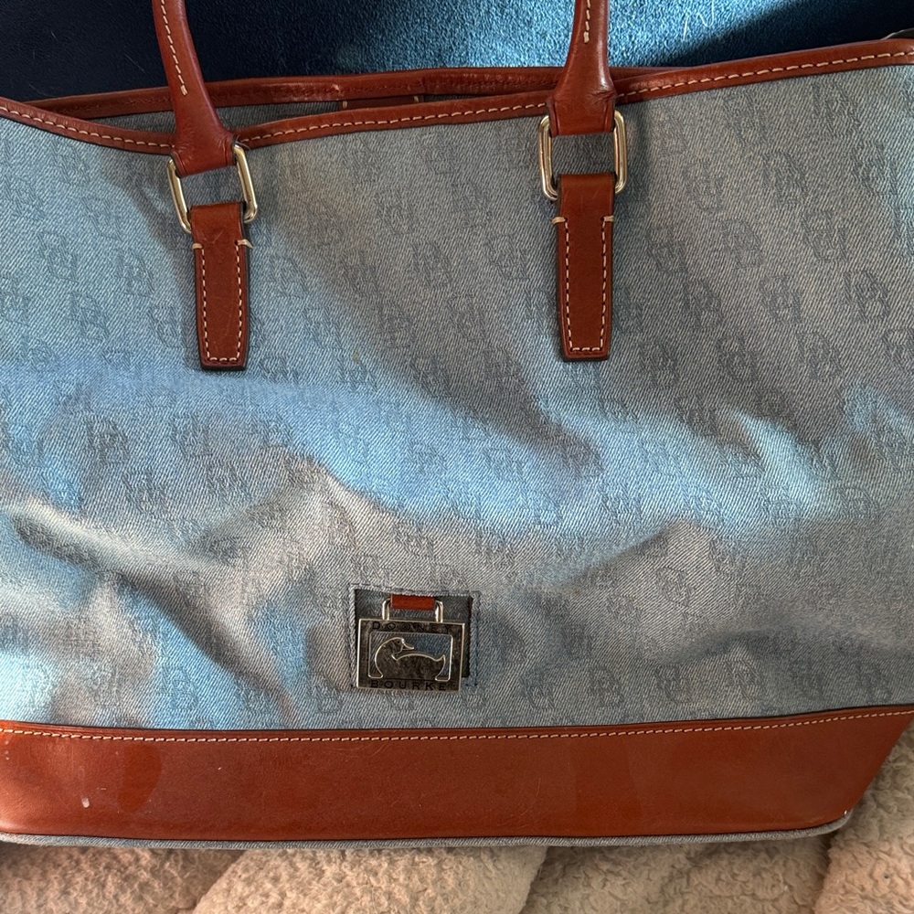Stylish Blue and Brown Tote Bag